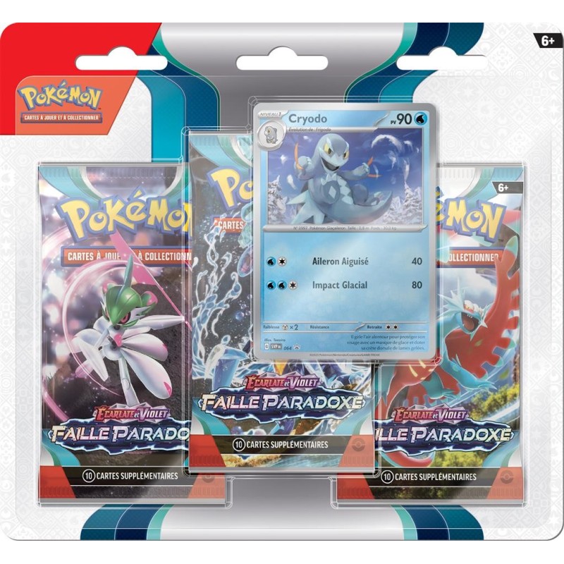 Blister de 3 boosters Ecarlate et Violet - Faille Paradoxe : Cryodo ou Balbalèze Pokemon