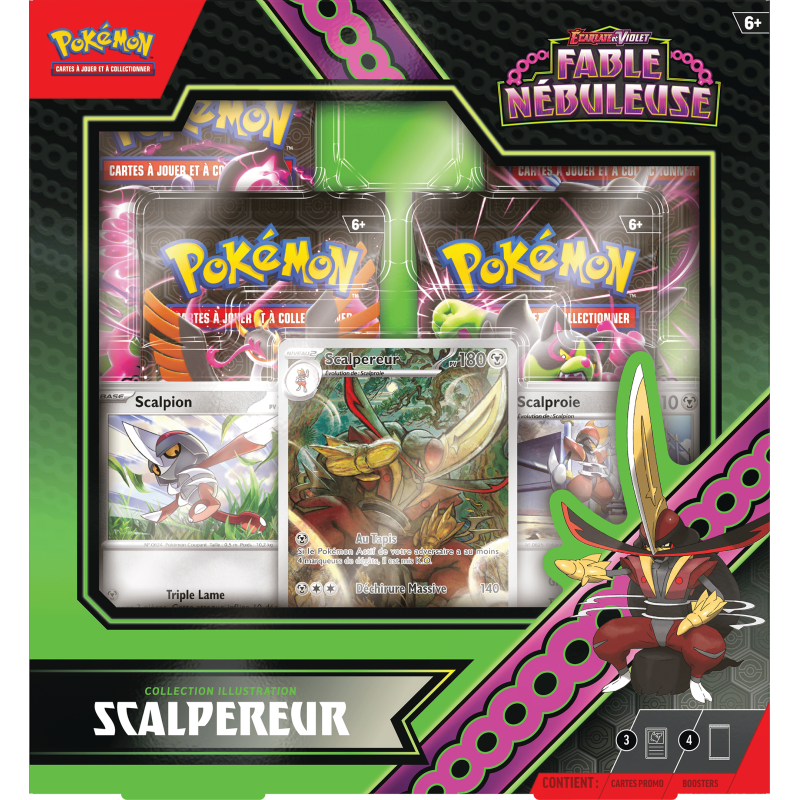 Coffret Scalpereur 4 boosters Collection Illustration Pokémon