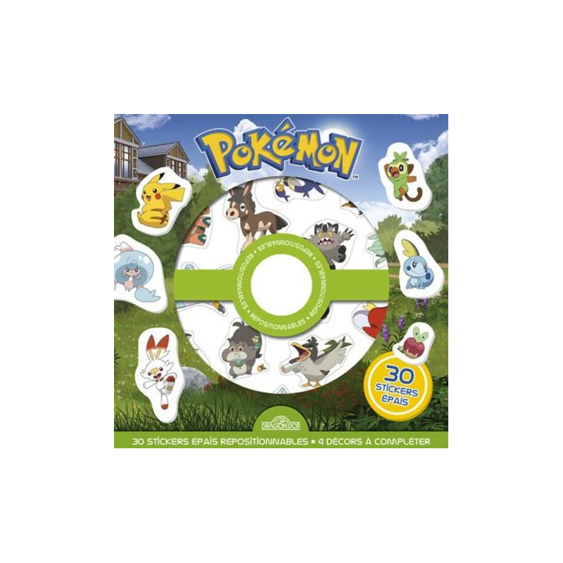 Pochette de 30 stickers repositionnables Pokémon
