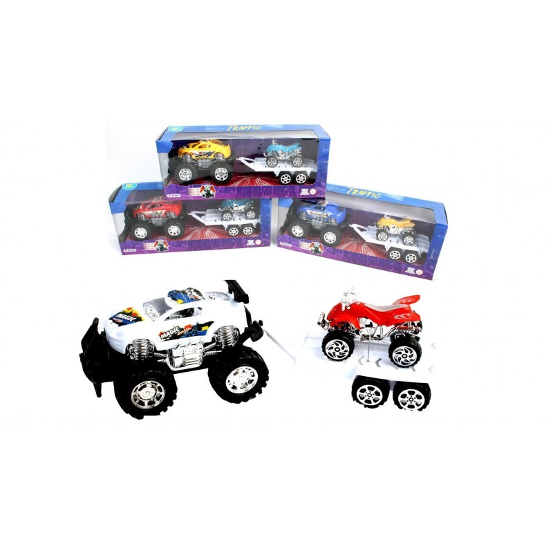4x4 à Friction avec Remorque et Quad – Coloris Assortis