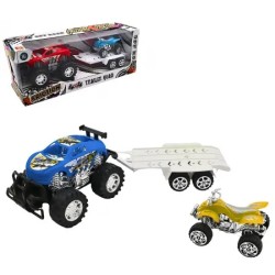 4x4 à Friction avec Remorque et Quad – Coloris Assortis