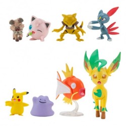 Pack 8 Figurine Battles - Pikachu, Rondoudou, Rocabot, Farfuret, Abra, Metamorphe, Phyllali, Magicarp