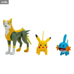 Pack 3 Figurines Battle Gobou, Pikachu, Fulgudog